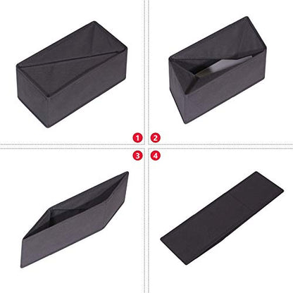 DIOMMELL 6 Pack Foldable Cloth Storage Box Closet Dresser Drawer Organizer Fabric Baskets Bins Containers Divider for Clothes Underwear Socks Lingerie Clothing, Dark Grey 00-0600 - color: Dark Grey