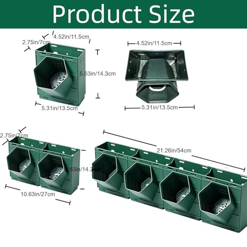 Vertical Wall Planter for Indoor Plants, Living Wall Planter System with 2 Stackable Pots, Wall Mounted Hanging Planter, Ventilation Design for Herbs, Succulents, Flowers (2Pots) - color: Green-2pcs