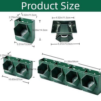 Vertical Wall Planter for Indoor Plants, Living Wall Planter System with 2 Stackable Pots, Wall Mounted Hanging Planter, Ventilation Design for Herbs, Succulents, Flowers (2Pots) - color: Green-2pcs