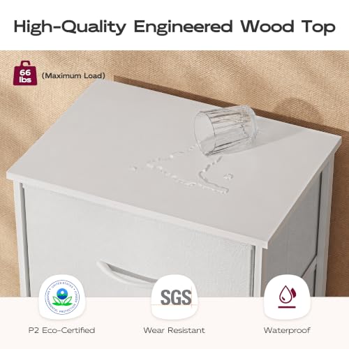 WLIVE Tall Dresser for Bedroom, 5 Drawer Dresser, White | 5 vertical fabric drawers, Tall vertical design, Bedroom or closet use, Dresser for small spaces, Chest of drawers - color: White