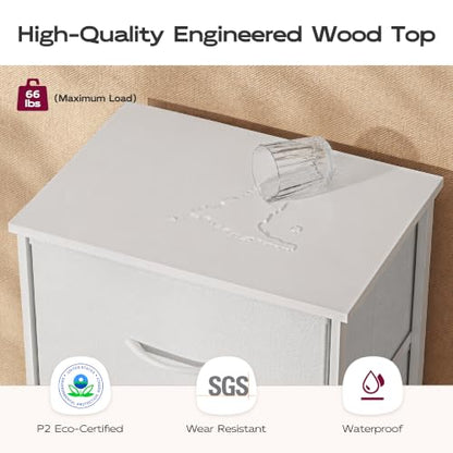WLIVE Tall Dresser for Bedroom, 5 Drawer Dresser, White | 5 vertical fabric drawers, Tall vertical design, Bedroom or closet use, Dresser for small spaces, Chest of drawers - color: White