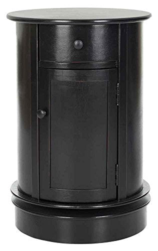 SAFAVIEH Furniture - Tabitha 1-Drawer Accent Table - Distressed Black - Solid Wood - Farmhouse Storage Design - Ideal for Living Room, Entryway, 17.7"W x 17.7"D x 26"H - Fully Assembled (AMH5712B) - color: Distressed Black