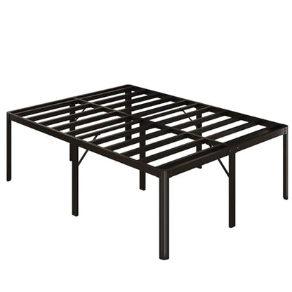 Yicensen 22 Inch High Full Bed Frame with Rounded Corner Legs, Heavy Duty Full Size Metal Platform Bed Frame No Box Spring Needed, Easy Assembly, Noise Free, Black - size: Full, style: 22 Inch