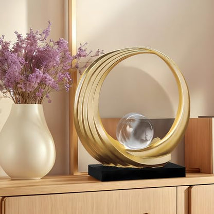 Dosker Modern Abstract Stripe Golden Shelf Decor Statues | Coffee Table Home Decor Sculpture,Desk Decoration for Living Room,Office (Golden)
