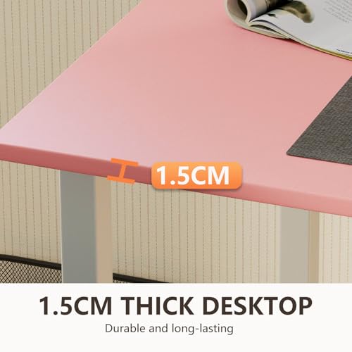 BestOffice Computer Desk,Home Office Desk, Modern Simple Style for Home Office Study Writing (Pink, 55 Inch) - color: Pink, size: 55 Inch