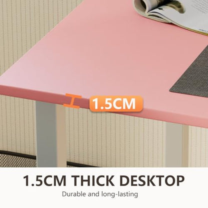 BestOffice Computer Desk,Home Office Desk, Modern Simple Style for Home Office Study Writing (Pink, 55 Inch) - color: Pink, size: 55 Inch
