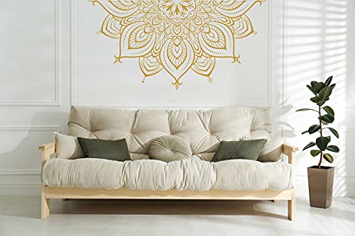 Half Mandala Wall Decal Mandala Wall Sticker Mandala Decals for Walls Flower Wall Stickers Removable Peel and Stick Wall Decals for Bedroom Living Room Yoga Studio Decor | Headboard vinyl decoration, yoga room decor, lotus peel and stick, removable, self