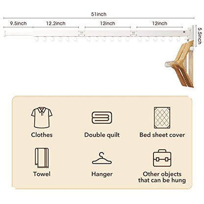 ZdwCyl Clothes Drying Rack,Laundry Drying Rack Wall Mount, Wall Mounted Clothes Rack,Retractable,Collapsible(Tri-Fold),Drying Rack Clothing,can Fold Upward & Left & Right,Space Saver, White Color - color: White-upgrade