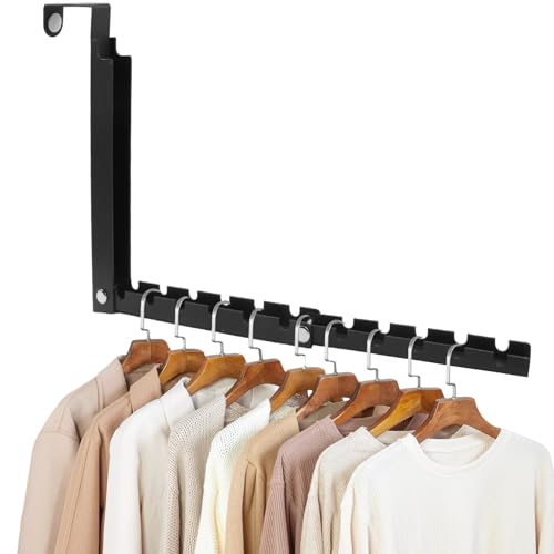 Zorfeter 1 PCS Over The Door Hanger, Foldable Drying Rack 10 Ridges, Black | Heavy Duty Space Saving, For Laundry Bedroom Travel - color: Black