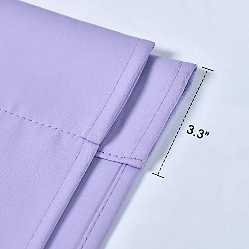 Adjustable Thermal Insulated Solid Blackout Curtain Energy Efficient Tie Up Shades Rod Pocket Panel for Kitchen (Lavender Purple,34W x 54L,One Panel) - color: Lavender, size: 34"W x 54"H
