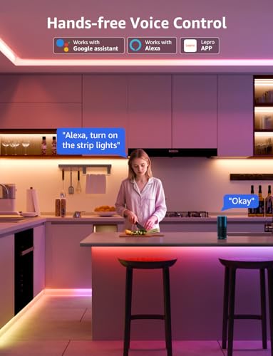Lepro S2 AI Smart LED Strip Lights 16.4FT RGB+CCT WiFi Bluetooth for Room | 2700K-5700K tunable white,AI lighting designer,Rainbow chasing effects,Music sync,Color segment control,Smart scenes,Bedroom - size: 16.4ft