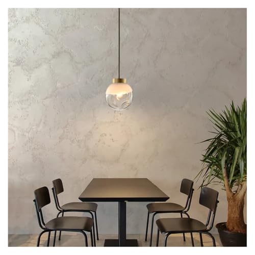 Chandelier, Small Pendant Light Nordic Designer Restaurant bar Dining Room All Copper Glass Bedroom headboard(White,D20cm) - size: D20cm, style: White