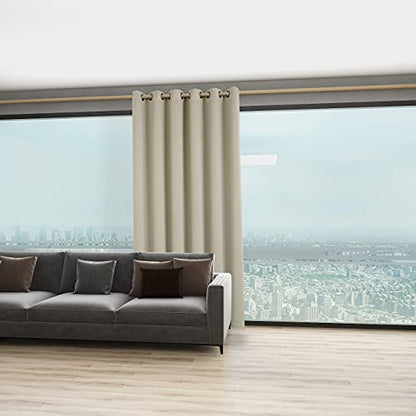BONZER Room Divider Blackout Curtains, Wide Wall Screen Partitions | Room Darkening Noise Reducing Window Treatment Drapes for Bedroom, 84L x 70W Inch (7L x 5.8W ft), 1 Panel, Cream - color: Cream, size: 70"W x 84"L (Pack of 1)