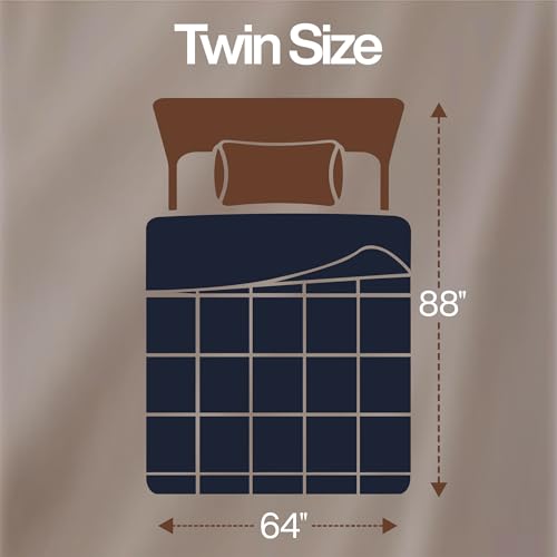 Utopia Bedding Twin Comforter, Duvet Insert, Navy, 64 x 88 Inches | Soft and Fluffy Down Alternative Bed Comforter, All Season, Breathable, Corner Tabs, Box Stitched, Durable, Machine Washable - color: Navy Blue, size: Twin