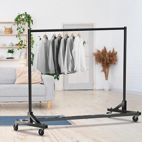 Simple Houseware Industrial Grade Z-Base Garment Rack, 63" W/500Lb, Black - color: Black