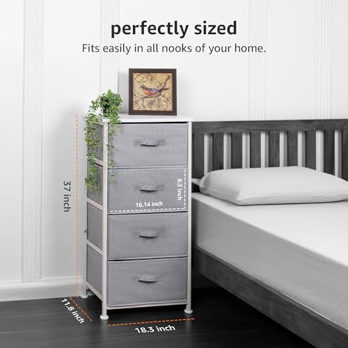 Amazon Basics Fabric 4-Drawer Storage Organizer Unit for Closet, Bedroom, White - color: White