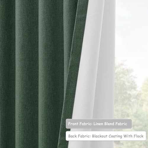 UHITECH Short Black Out Curtains for Bedroom 35 Inch Long, Olive Green | Small Window, Suitable for Kitchen/Living Room/Basement, Thermal Insulated, Noise Cancelling, Privacy, Outdoor, Linen Drapes - color: Olive Green, size: 50"W x 35"L (Pack of 2)
