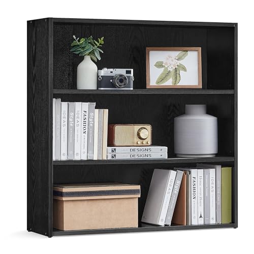 VASAGLE CUSTOS Collection - Bookshelf, 3-Tier Bookcase, Book Shelf, Open Storage Shelf, 9.4 x 31.5 x 32 Inches, for Living Room, Home Office, Dinning Room, Ebony Black ULBC173T56 - color: Ebony Black, size: 3 Tiers (31.5"W), style: 1 Pack