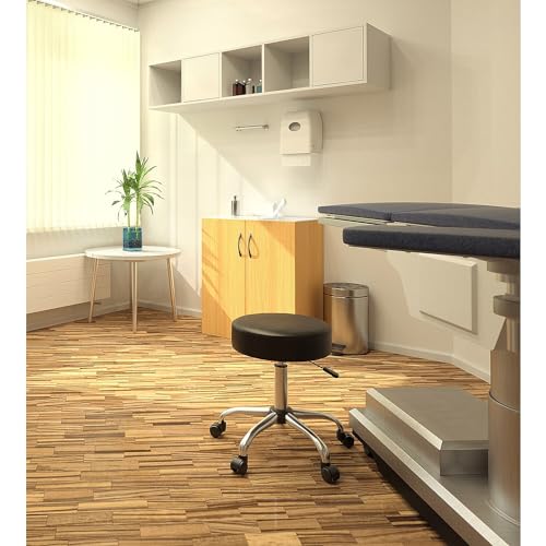 Boss Office Products Antimicrobial Vinyl Medical Spa Stool in Black - color: Black, style: No Back Cushion