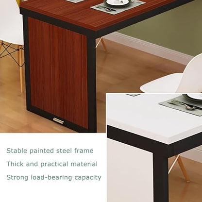 Wall-Mounted Folding Dining Table & Desk - Space-Saving Floating Desk for Home OfficeModern Black DesignMulti-Functional Use in Dining Room & Living Room (80x50cm/31) - color: Black B, size: 80*50cm/31*20IN