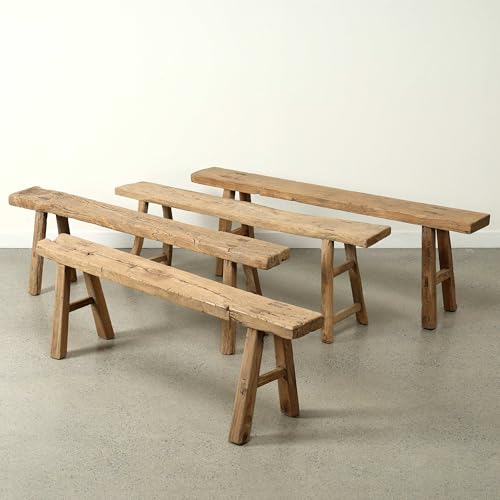 Artissance 20" H Vintage Noodle Bench 5-5.5ft Long Weathered Natural (Size and Finish Vary) - size: 20H x 60W x 5.5L