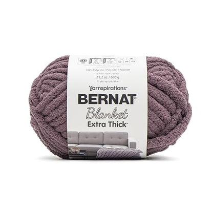 Bernat Blanket Extra Thick Lunar Purple Yarn - 1 Pack of 21.12oz/598.74g - 100% Polyester - #7 Jumbo - 72 Yards - Chunky Yarn for Hand Knitting, Crocheting, Crafts & Amigurumi - color: Lunar Purple, size: 1 Pack, style: Extra Thick