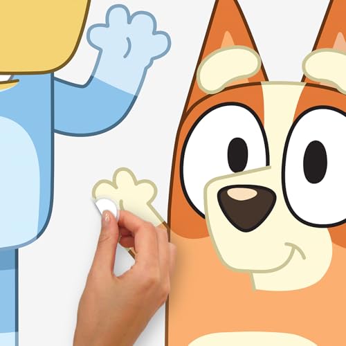 RoomMates Bluey and Bingo Character Blue Peel and Stick Wall Decals, RMDM5560 - style: Bluey & Bingo