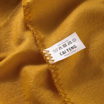 CAI TENG Fleece Throw Blanket Bulk 6 Pack Kid Blankets Soft Lightweight Cozy Polar Fleece 50 x 60 Throws Solid Pet-Friendly Bed Sofa Couch Fleece Fabric Travel Wedding Outdoor Mustard Yellow - color: Mustard Yellow