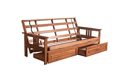 Kodiak Futons Monterey Futon Frame with Drawers, Included, Barbados - color: Frame Only, size: Drawers Included, style: Barbados Finish