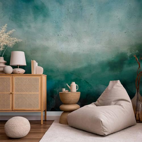 Wall Mural Abstract 77x55 in - Peel and Stick Self-Adhesive Wallpaper Removable Large Sticker Foil Wall Decor Print Picture Image Design Watercolor Green Blue a-A-0833-a-a - color: #23, size: 77"Wx55"H Self-Adhesive