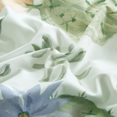 Chezmoi Collection Cereus 2-Piece Southwestern Serene Desert Comforter Set - Green Blue Cactus Succulent Plant Printed Washed Microfiber Bedding, Twin - color: Green Cactus Succulent, size: Twin