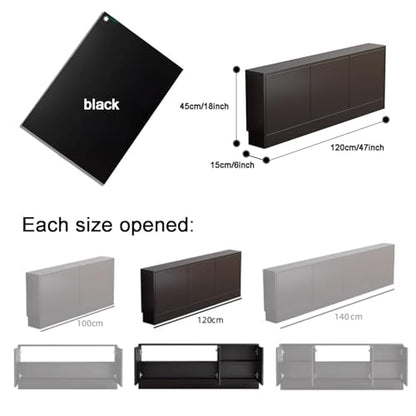 Black TV Stand Narrow Wooden TV Cabinet Storage Console Table with Adjustable Shelf Free-Standing Media Console for Living Room Practical(120 cm) - size: 120 cm