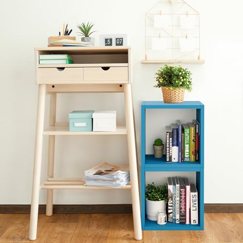 Cube Floating Shelves Set2, Display Shelves Wall Mount 7.75" D x 12.5" W x 12.5" H, (Cyan, Square 2 Cubes) - color: Cyan, size: Square-Set2