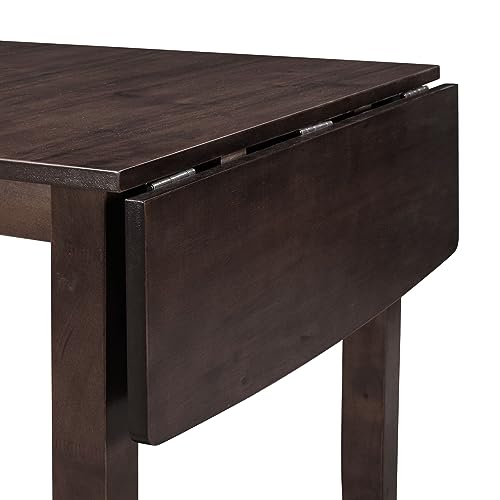 3Pcs Dining Set with Drop Leaf Dining Table and 2 X-Back Chairs, Solid Wood Kitchen Table Set for Small Place, Espresso - color: Espresso
