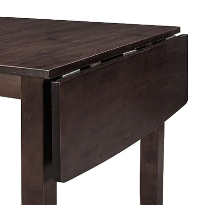 3Pcs Dining Set with Drop Leaf Dining Table and 2 X-Back Chairs, Solid Wood Kitchen Table Set for Small Place, Espresso - color: Espresso