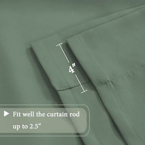 H.VERSAILTEX Blackout Tie Up Curtain Thermal Insulated Window Shade Light Blocking Balloon Roman Shade Bathroom Adjustable Rod Pocket Panel for Small Window,42" Wide by 63" Long,Green Bay - color: Green Bay