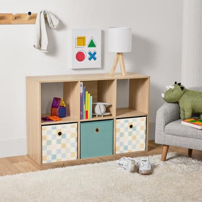 6 Cube Modular Storage Organizer Spring Pine Open Bookshelf Cabinet | Wood Cube Shelving Unit for Bedroom Living Room Office, 6 Compartment Open Cubby Display Storage Rack