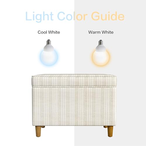Spatial Order 24" Dinah Collection Storage Ottoman - Cream Marigold Pinstripe Fabric - color: Cream Marigold Pinstripe Fabric