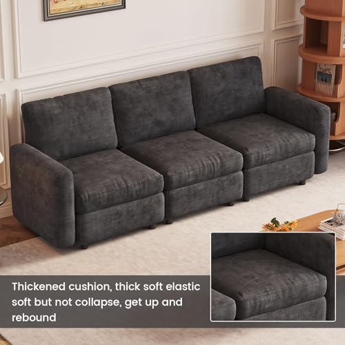 Guyii 63.38" Loveseat Sofa, Extra-Large Grey 2-Piece Twin Sofa Set, 2-Seater Modular Sectional Sofa, Modern Convertible Sectional Couch for Living Room, Bedroom, Home - color: Grey, size: 2 Seat Sofa (No Ottoman)
