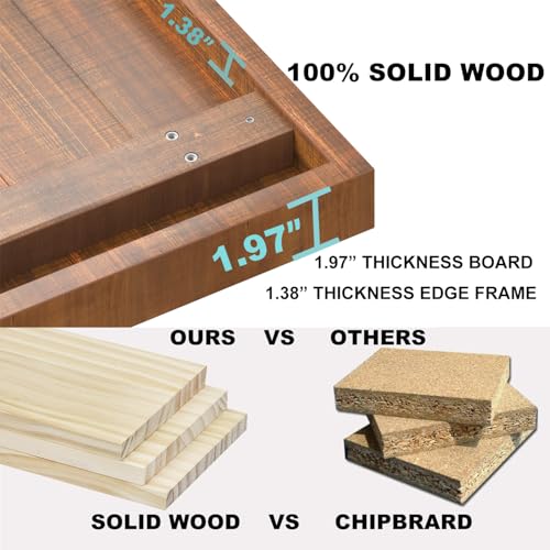 Rustic Coffee Table, Industrial Solid Wooden Tea Table,39 Inch | Farmhouse Real Wood Center Coffee Table, Modern Minimalist Rectangle Cocktail Table - size: 39 inch