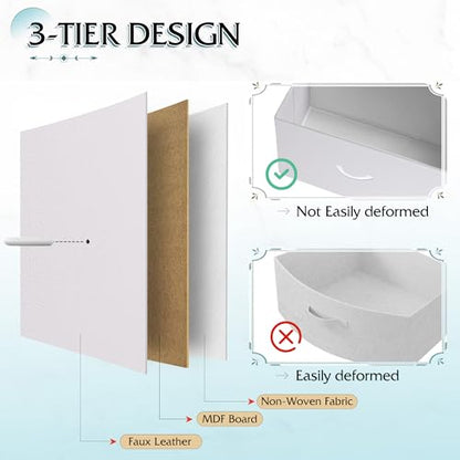 WLIVE 12 Drawer Tall White Fabric Dresser Bedroom Storage Chest | White tall 12-drawer fabric dresser with wood top, perfect baby dresser for nursery kids room toddler closet storage - color: White