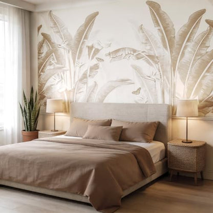 AFZEVEB-Tropical Banana Leaf Peel and Stick Wallpaper Walls Mural - color: X809, size: 80" x 56"