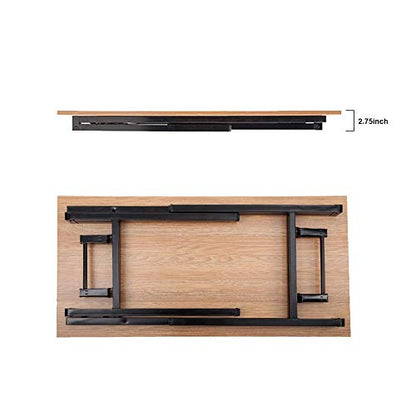 Need Computer Desk Office Desk 55 inches Folding Table Computer Table Workstation No Install Needed,Teak Black AC5BB-140X - color: Teak & Black, size: 55 inches