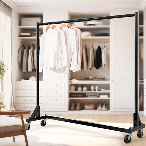 Simple Houseware Industrial Grade Z-Base Garment Rack, 63" W/500Lb, Black - color: Black