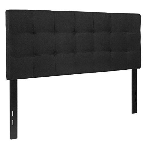 Quilted Tufted Upholstered Full Size Headboard in Black Fabric - color: Black, size: Full