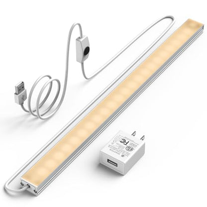 ASOKO Under Cabinet LED Light Bar 12" 3000K Warm Kitchen Lamp | ASOKO 12" Under Cabinet LED Light Bar, 3000K Warm White Plug in Counter Light for Kitchen Desk Closet - color: Warm White, size: 12Inch-Standard