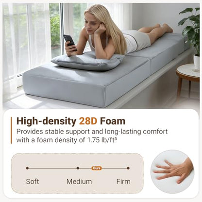 Folding Sofa Bed, Boneless Foldable Chair, Convertible Futon Sleeper Couch | Single Lazy Floor Lounger Sofa Couch for Small Spaces, Dorm, Guest Room, Living Room, Apartment, Grey - size: Single