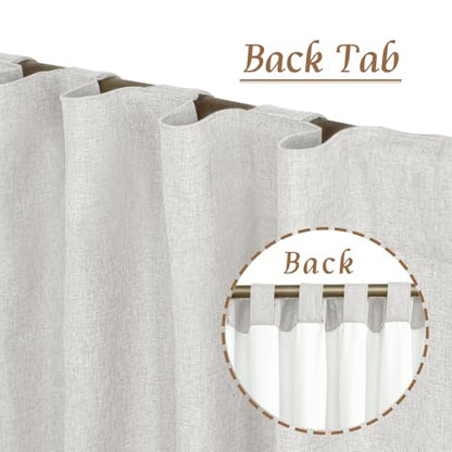 45 Inch Natural 100% Blackout Linen Curtains with White Liner | Light Grey, Linen Textured, Thermal Bedroom Curtains, Neutral Farmhouse Drapes, Rod Pocket Back Tab, 2 Panels, 38 x 45 Inch - color: Light Grey, size: 38"W x 45"L (Pack of 2)