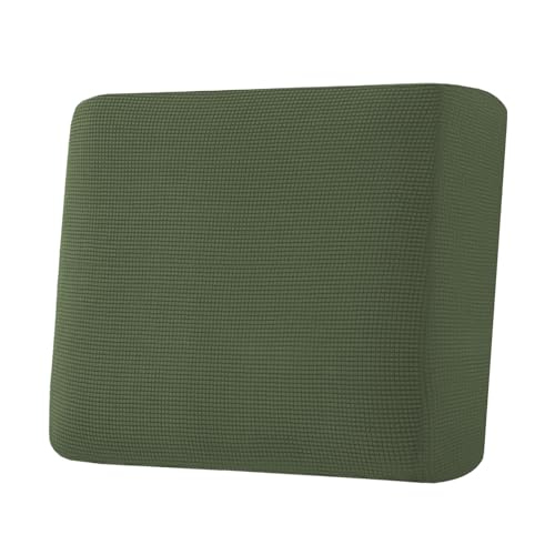 H.VERSAILTEX Super Stretch Individual Seat Cushion Covers Sofa Covers Couch Cushion Covers Slipcover Sets Thick Jacquard Textured Twill Fabric (1 Piece Chair Cushion Cover, Bronze Green) - color: Bronze Green, size: 1 Cushion Chair