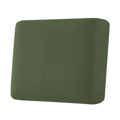 H.VERSAILTEX Super Stretch Individual Seat Cushion Covers Sofa Covers Couch Cushion Covers Slipcover Sets Thick Jacquard Textured Twill Fabric (1 Piece Chair Cushion Cover, Bronze Green) - color: Bronze Green, size: 1 Cushion Chair